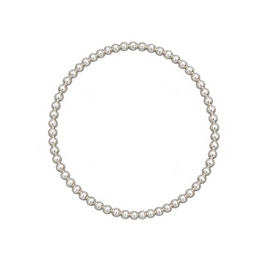 4 mm silver-plated bead bracelet arranged in a circle
