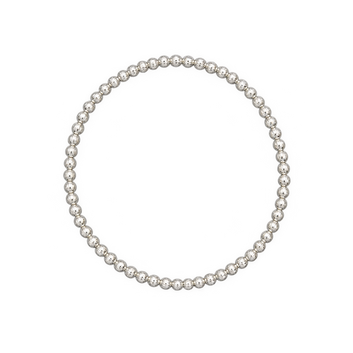 4 mm silver-plated bead bracelet arranged in a circle