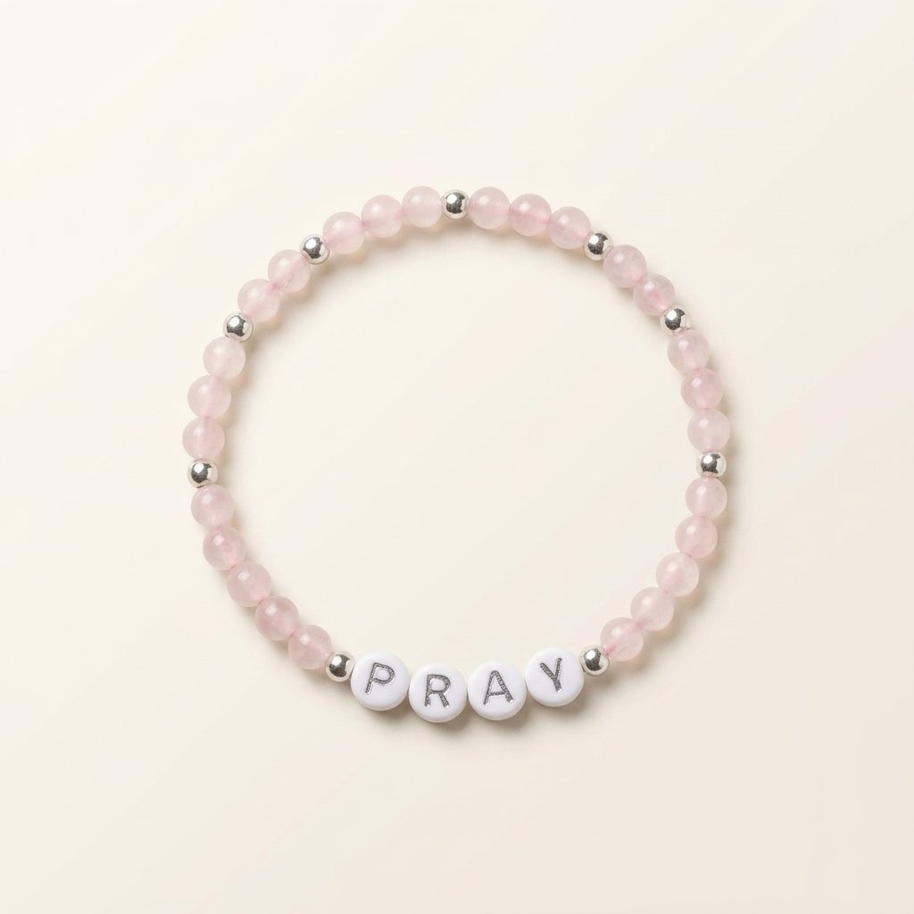Rose Quartz PRAY Bracelet | United by R&S Jewelry